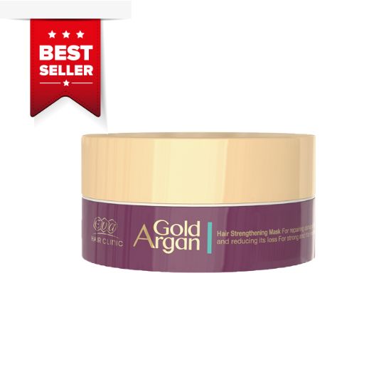 Picture of BEST SELLER - EVA HAIR CLINIC GOLD ARGAN HAIR STRENGTHENING MASK WITH GOLD AND ARGAN OIL  200 GM