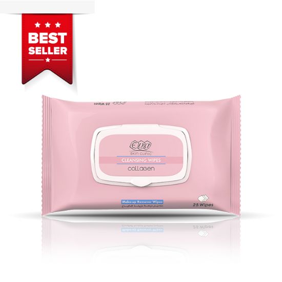 Picture of BEST SELLER - EVA SKIN CLINIC COLLAGEN MOISTURIZING & CLEANSING FACIAL WIPES (25 WIPES PER PACK)