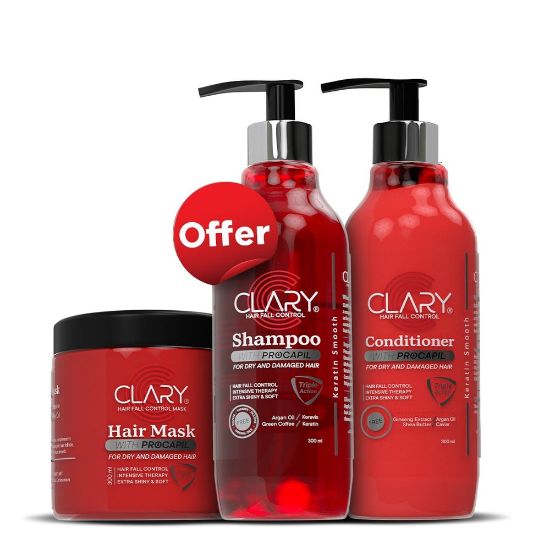 Picture of Clary shampoo and Conditioner and Hair mask Jar Offer Pack