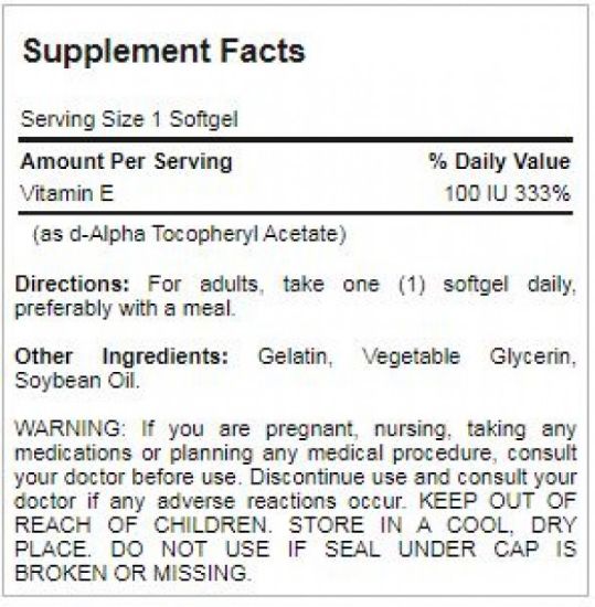 Picture of  Naturally Sourced Vitamin E 67 mg (100 IU) 100 Softgels