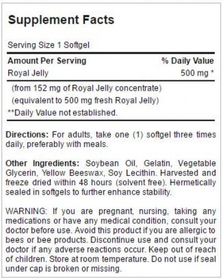 Picture of Royal Jelly 500 mg 120 Softgels